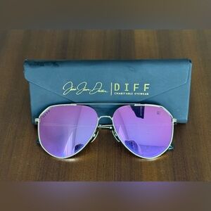 DIFF Dash Jesse James Decker Purple/Pink Mirrored Polarized Aviator Sunglasses